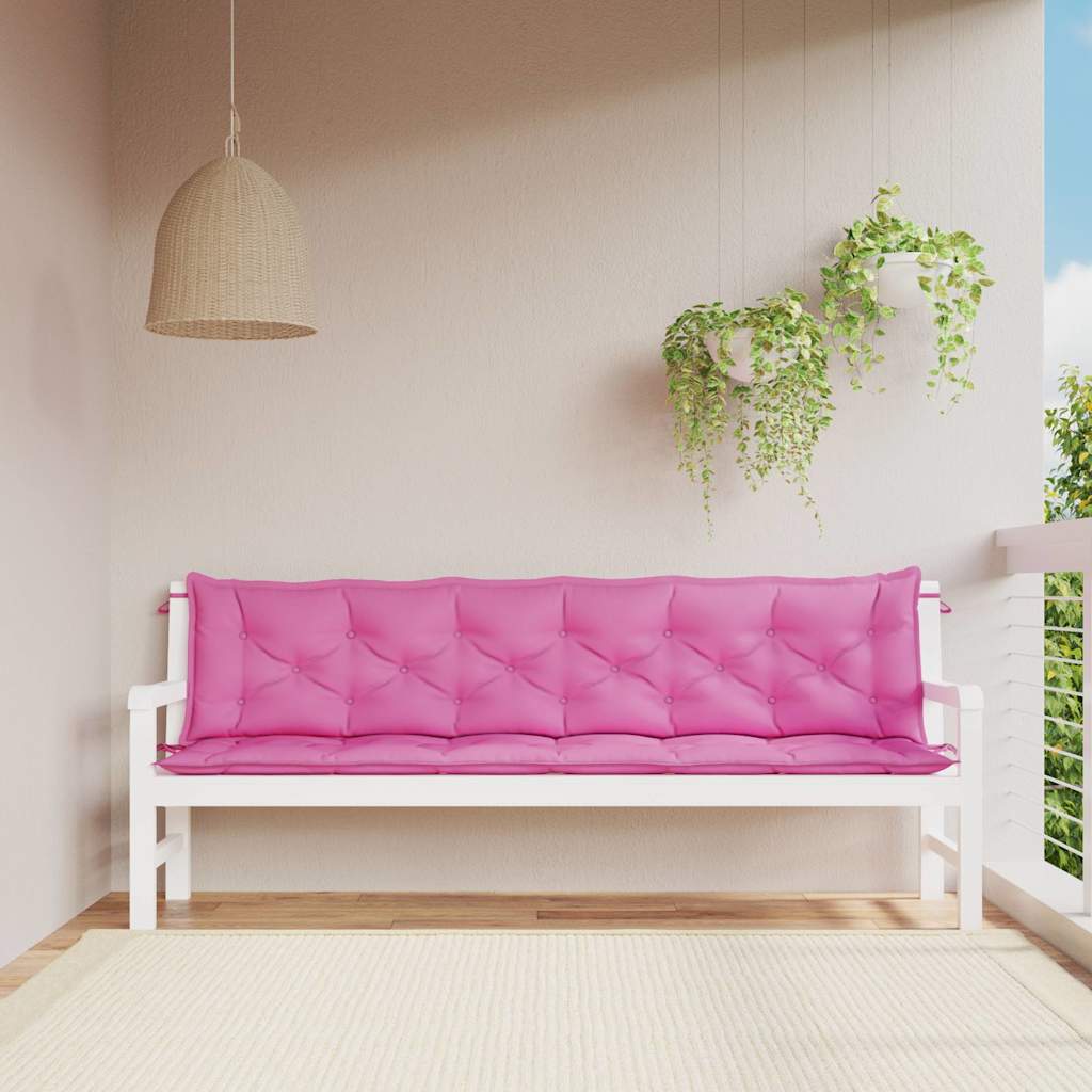 Tuinbankkussens 2 st 200x50x7 cm stof roze is nu te koop bij PeponiXL, paradijselijk wonen!