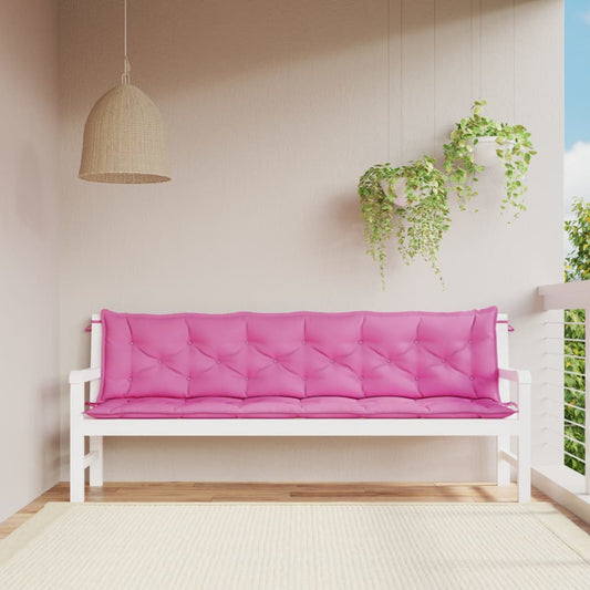 Tuinbankkussens 2 st 200x50x7 cm stof roze is nu te koop bij PeponiXL, paradijselijk wonen!