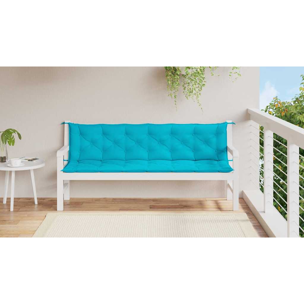 Tuinbankkussens 2 st 200x50x7 cm stof turquoise is nu te koop bij PeponiXL, paradijselijk wonen!