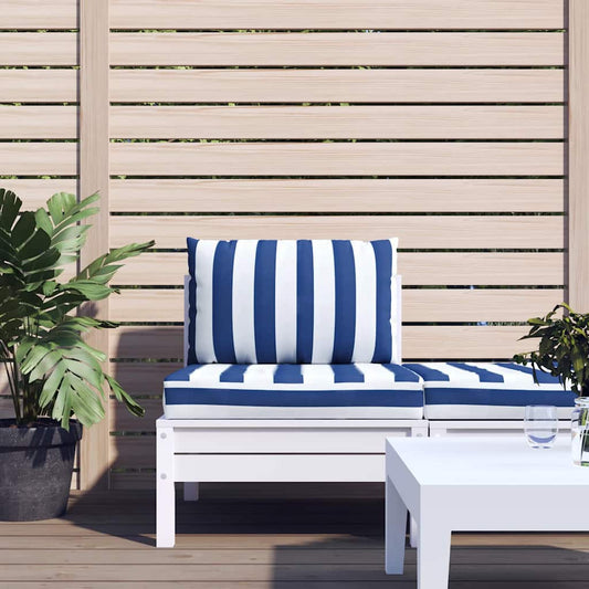Palletkussens 2 st gestreept oxford stof wit en blauw is nu te koop bij PeponiXL, paradijselijk wonen!