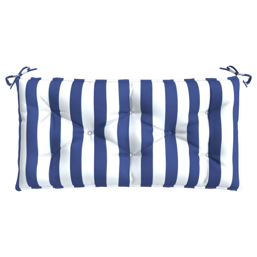 Tuinbankkussen gestreept 110x50x7 cm stof wit en blauw is nu te koop bij PeponiXL, paradijselijk wonen!