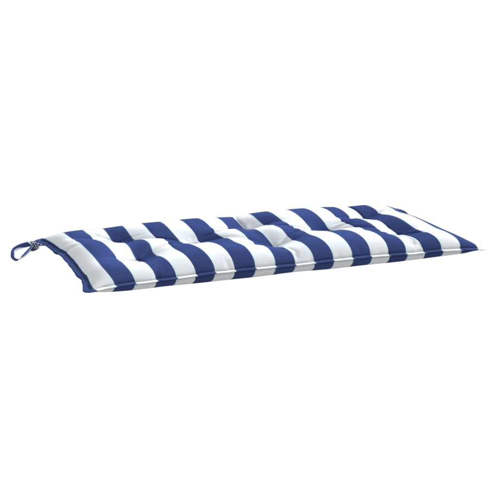 Tuinbankkussen gestreept 110x50x7 cm stof wit en blauw is nu te koop bij PeponiXL, paradijselijk wonen!