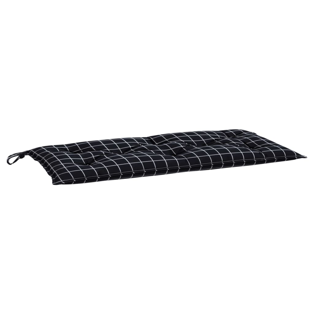 Tuinbankkussen ruitpatroon 110x50x7 cm stof zwart is nu te koop bij PeponiXL, paradijselijk wonen!