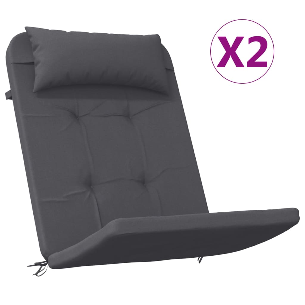 Stoelkussens 2 st Adirondack oxford stof antracietkleurig is nu te koop bij PeponiXL, paradijselijk wonen!