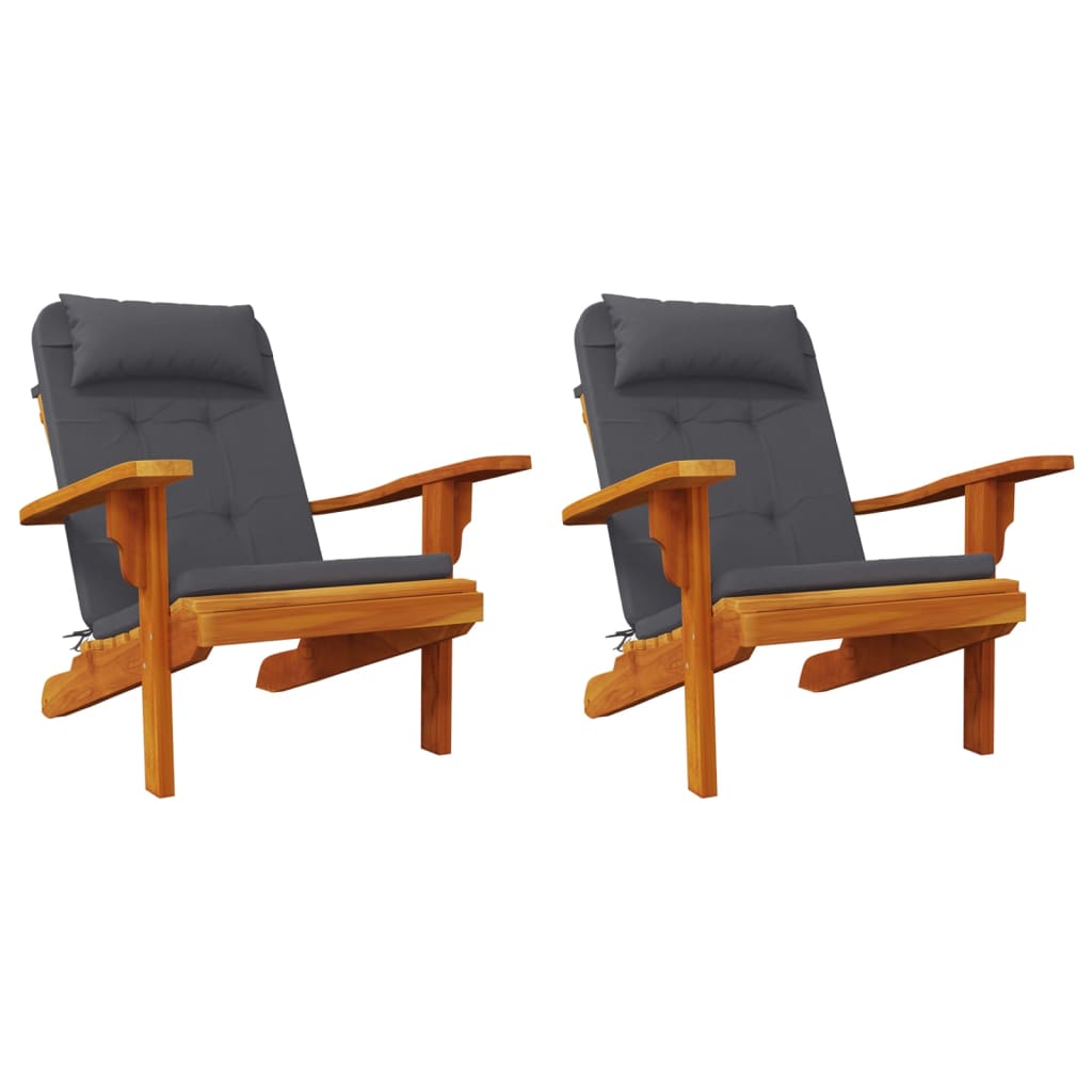 Stoelkussens 2 st Adirondack oxford stof antracietkleurig is nu te koop bij PeponiXL, paradijselijk wonen!