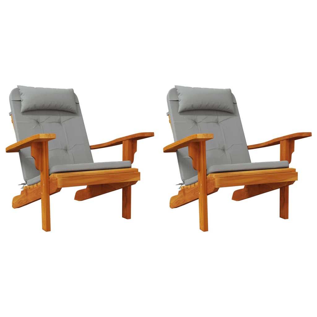 Stoelkussens 2 st Adirondack oxford stof grijs is nu te koop bij PeponiXL, paradijselijk wonen!