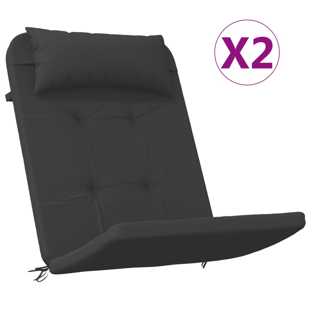Stoelkussens 2 st Adirondack oxford stof zwart is nu te koop bij PeponiXL, paradijselijk wonen!