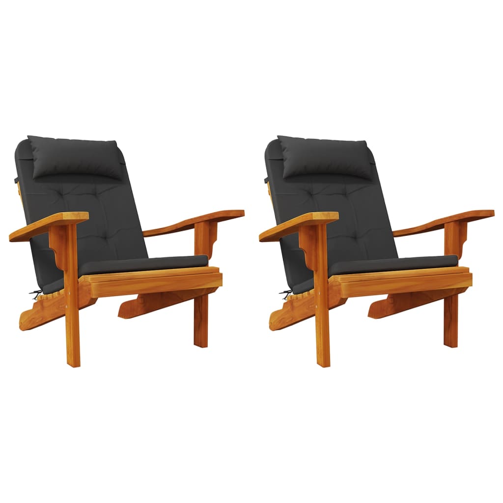 Stoelkussens 2 st Adirondack oxford stof zwart is nu te koop bij PeponiXL, paradijselijk wonen!
