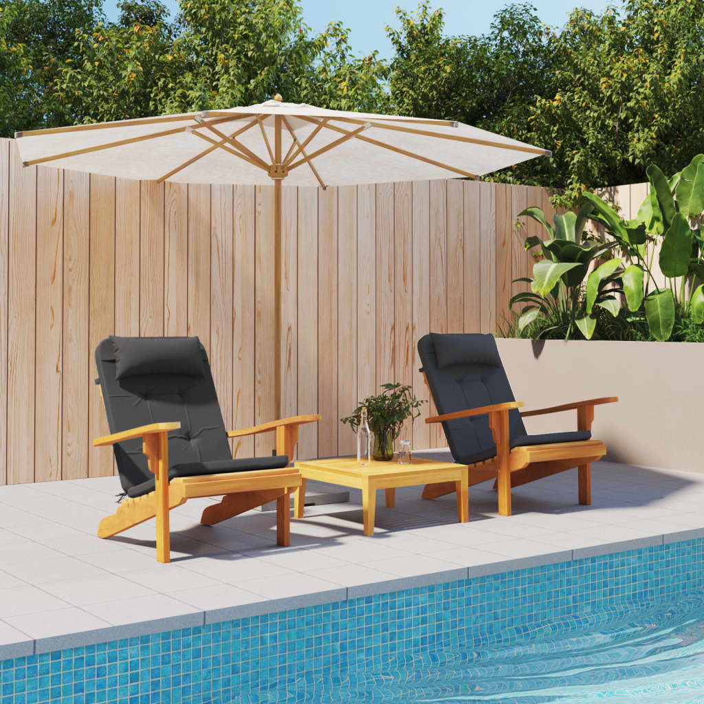Stoelkussens 2 st Adirondack oxford stof zwart is nu te koop bij PeponiXL, paradijselijk wonen!