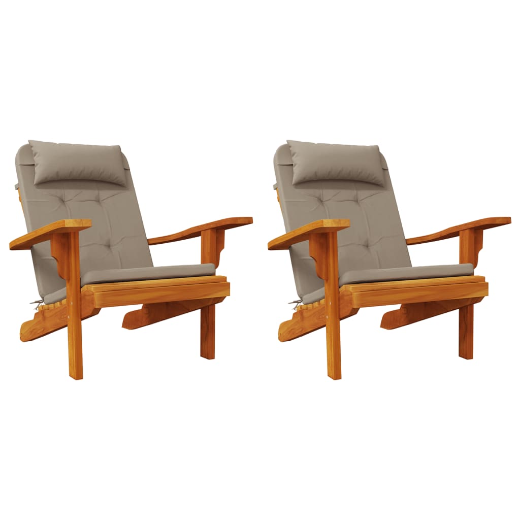 Stoelkussens 2 st Adirondack oxford stof taupe