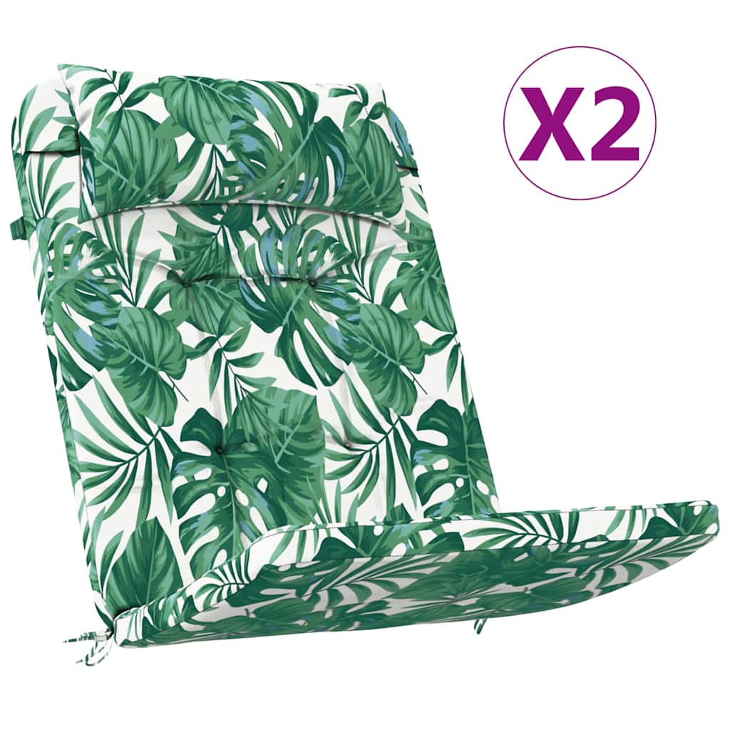 Stoelkussens 2 pcs Bladpatroon 58 x 77 x 4,5 cm Oxford Stof is nu te koop bij PeponiXL, paradijselijk wonen!