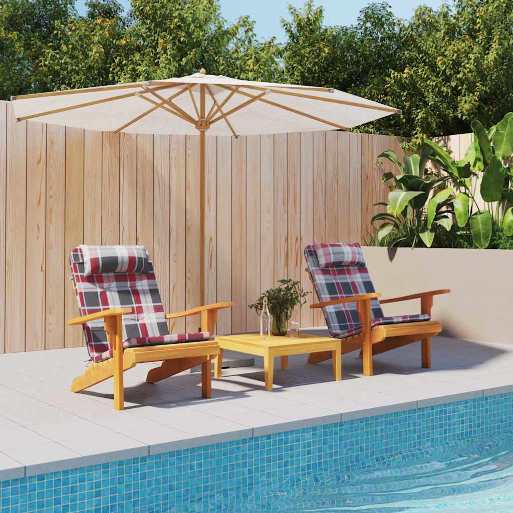 Stoelkussens 2 pcs Rood Ruit 58 x 77 x 4,5 cm Oxford Stof is nu te koop bij PeponiXL, paradijselijk wonen!