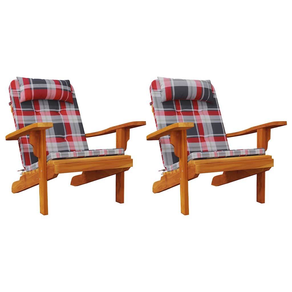 Stoelkussens 2 pcs Rood Ruit 58 x 77 x 4,5 cm Oxford Stof is nu te koop bij PeponiXL, paradijselijk wonen!