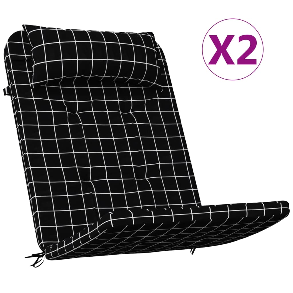 Adirondack Stoelkussens 2 st ruitpatroon oxford stof zwart is nu te koop bij PeponiXL, paradijselijk wonen!