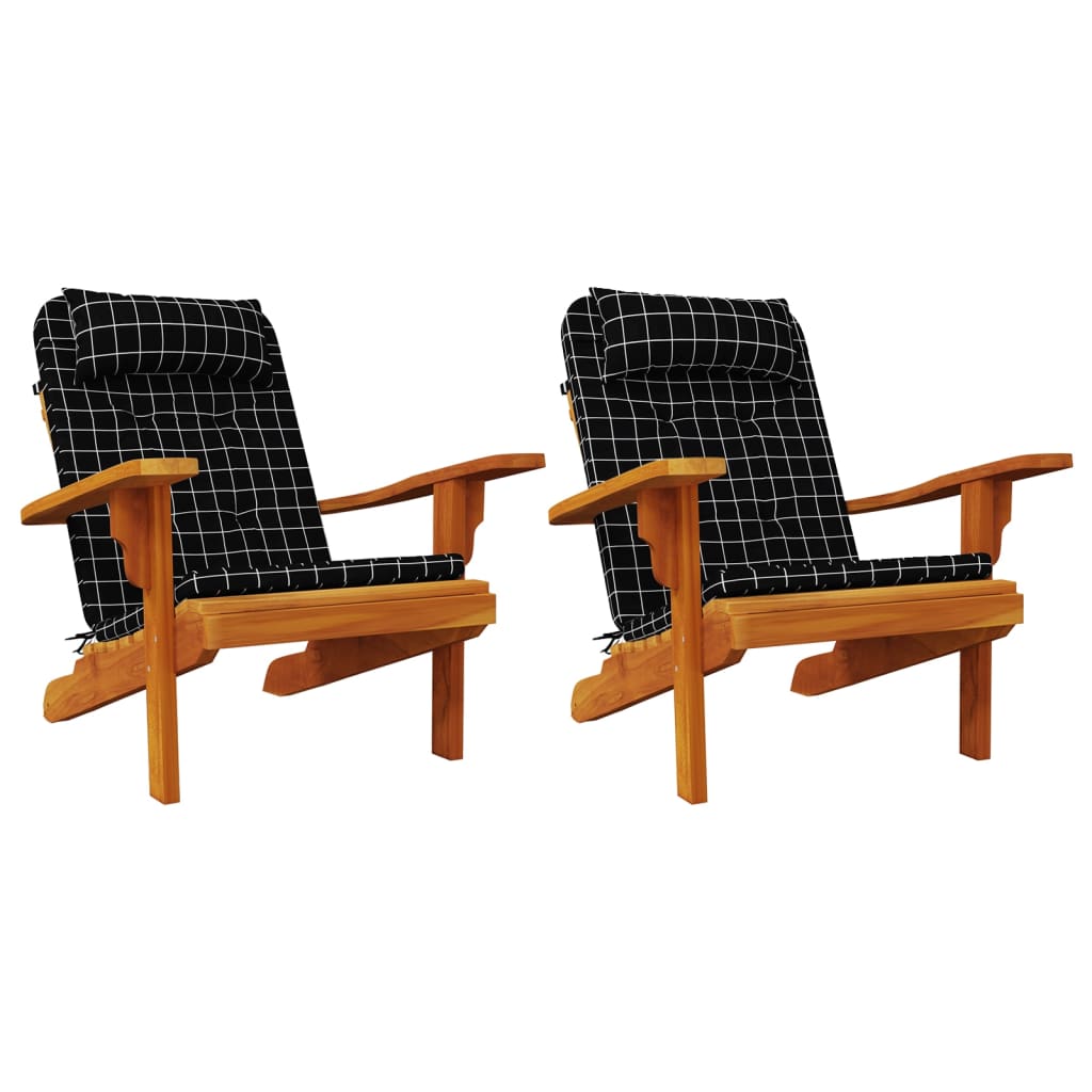 Adirondack Stoelkussens 2 st ruitpatroon oxford stof zwart is nu te koop bij PeponiXL, paradijselijk wonen!