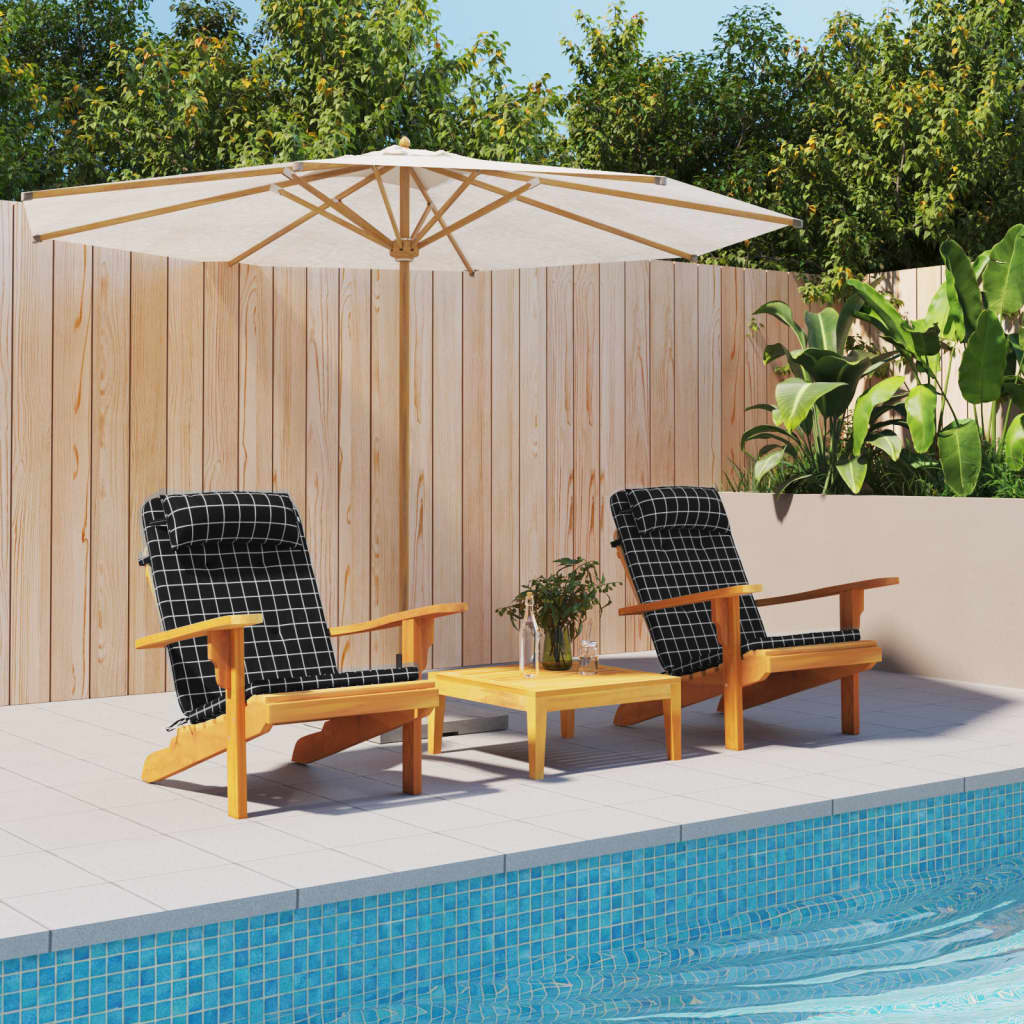 Adirondack Stoelkussens 2 st ruitpatroon oxford stof zwart is nu te koop bij PeponiXL, paradijselijk wonen!