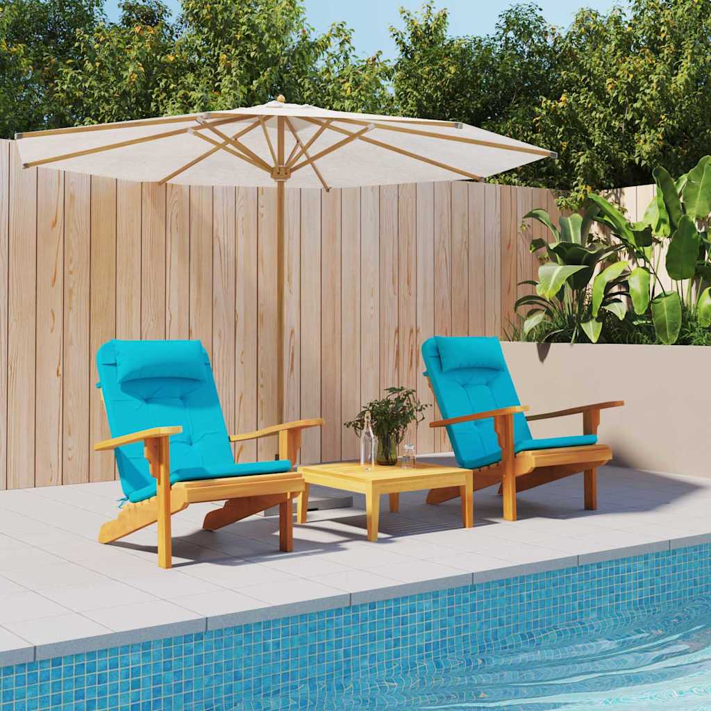 Stoelkussens Effen 2 pcs Turquoise 58 x 77 x 4,5 cm Oxford Stof is nu te koop bij PeponiXL, paradijselijk wonen!
