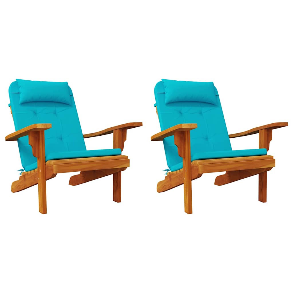 Stoelkussens Effen 2 pcs Turquoise 58 x 77 x 4,5 cm Oxford Stof is nu te koop bij PeponiXL, paradijselijk wonen!