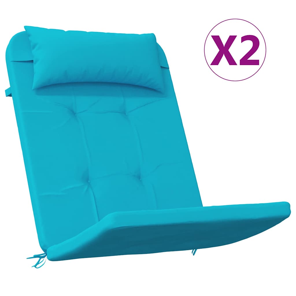 Stoelkussens Effen 2 pcs Turquoise 58 x 77 x 4,5 cm Oxford Stof is nu te koop bij PeponiXL, paradijselijk wonen!