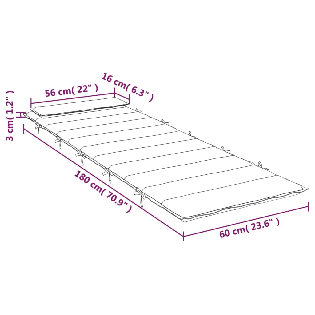 Ligbedkussen 180x60x3 cm oxford stof crèmekleurig is nu te koop bij PeponiXL, paradijselijk wonen!