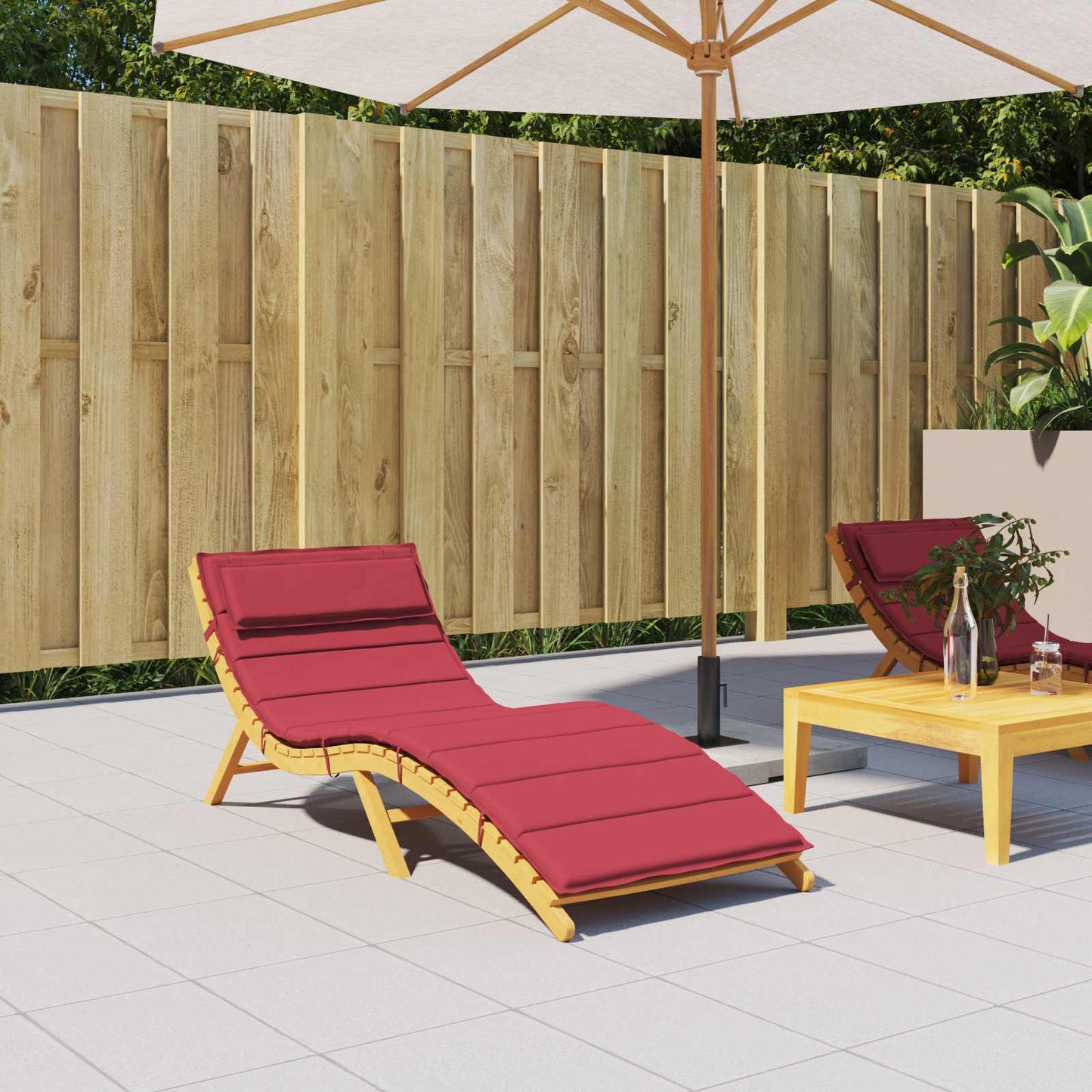 Zon Loungerkussen Wijnrood 178 x 60 x 4 cm Oxford stof