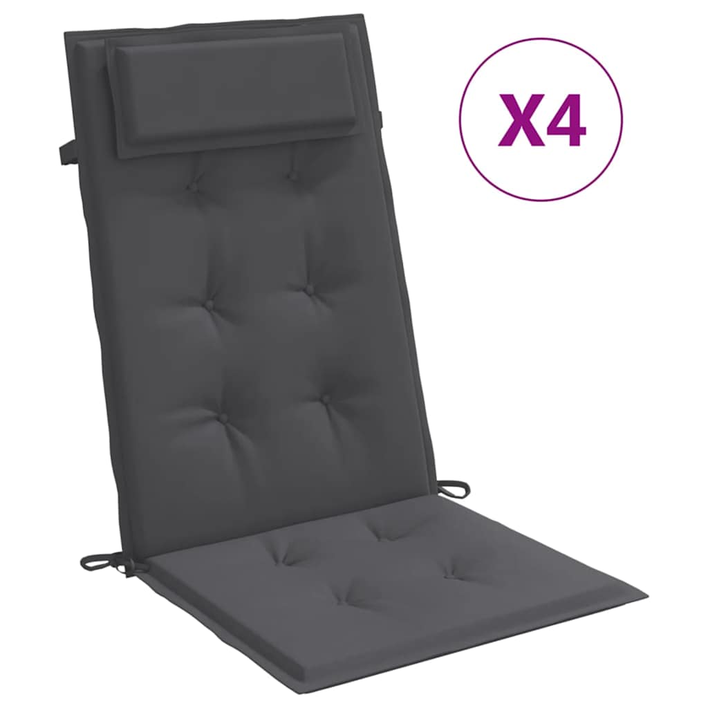 Stoelkussens 4 st hoge rug oxford stof antracietkleurig is nu te koop bij PeponiXL, paradijselijk wonen!