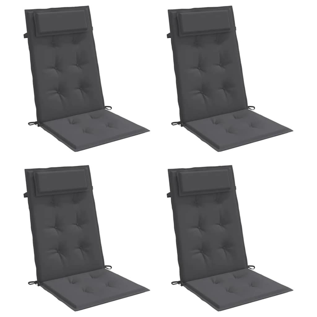 Stoelkussens 4 st hoge rug oxford stof antracietkleurig is nu te koop bij PeponiXL, paradijselijk wonen!