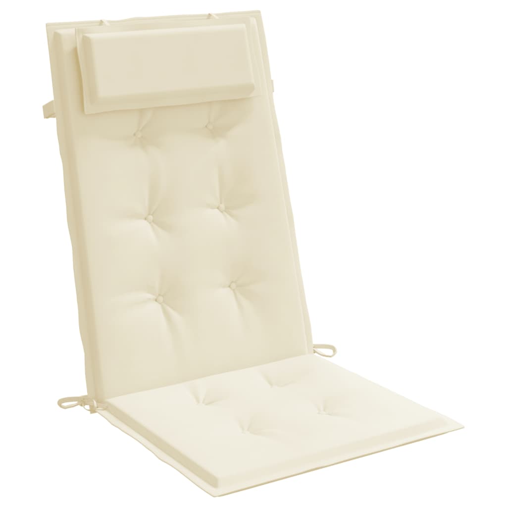 Stoelkussens 4 st hoge rug oxford stof crèmekleurig is nu te koop bij PeponiXL, paradijselijk wonen!