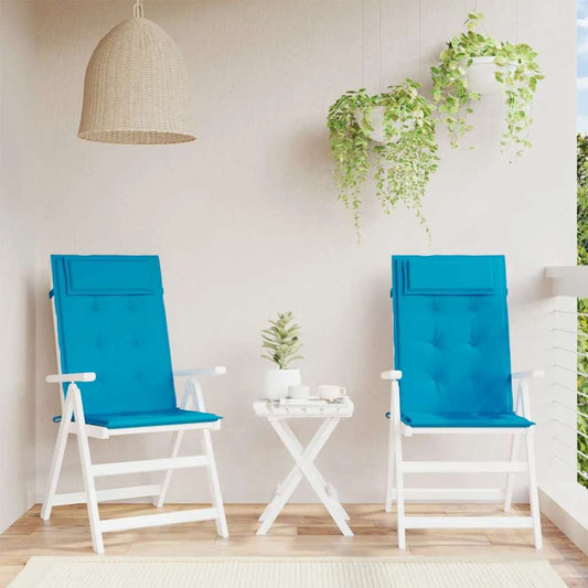 Stoelkussens 2 st hoge rug oxford stof lichtblauw is nu te koop bij PeponiXL, paradijselijk wonen!