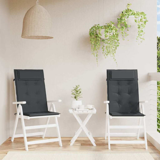 Stoelkussens 2 st hoge rug oxford stof zwart is nu te koop bij PeponiXL, paradijselijk wonen!