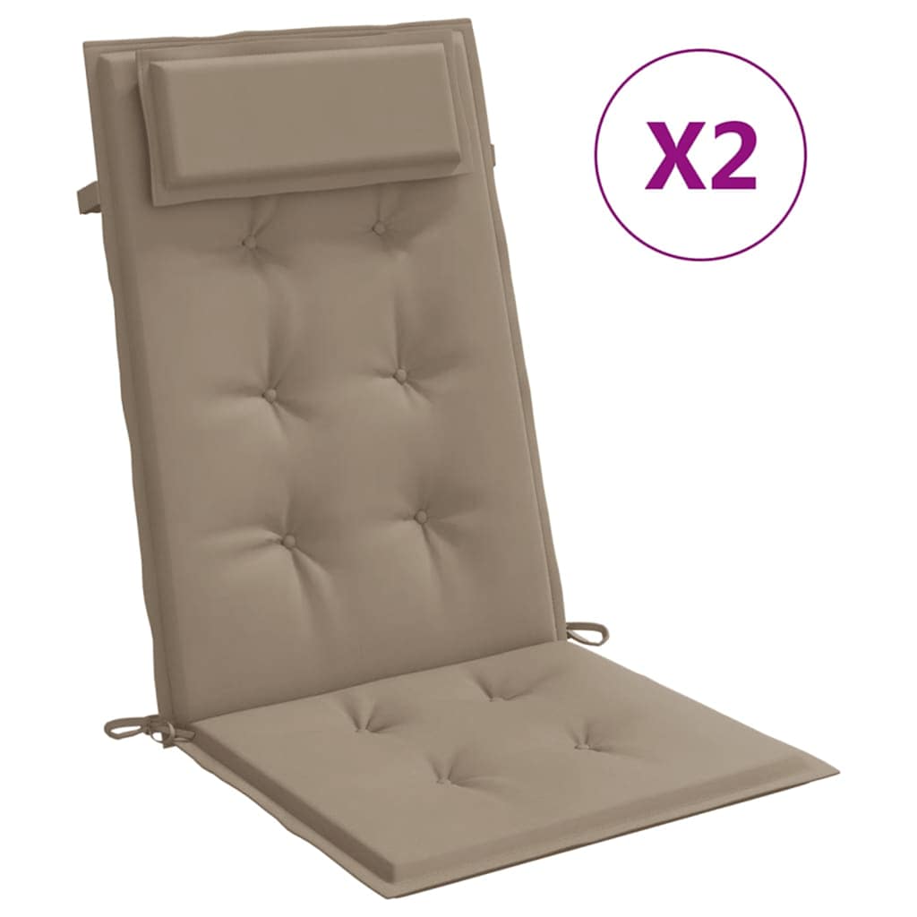 Stoelkussens 2 st hoge rug oxford stof taupe is nu te koop bij PeponiXL, paradijselijk wonen!