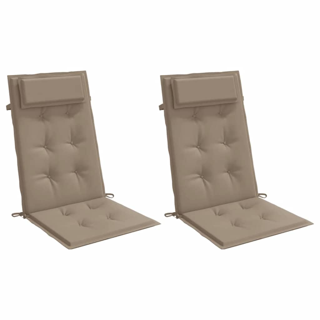 Stoelkussens 2 st hoge rug oxford stof taupe is nu te koop bij PeponiXL, paradijselijk wonen!