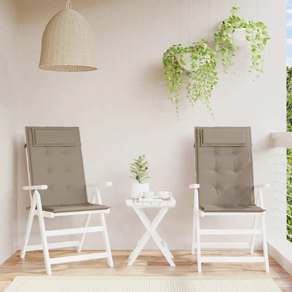 Stoelkussens 2 st hoge rug oxford stof taupe is nu te koop bij PeponiXL, paradijselijk wonen!