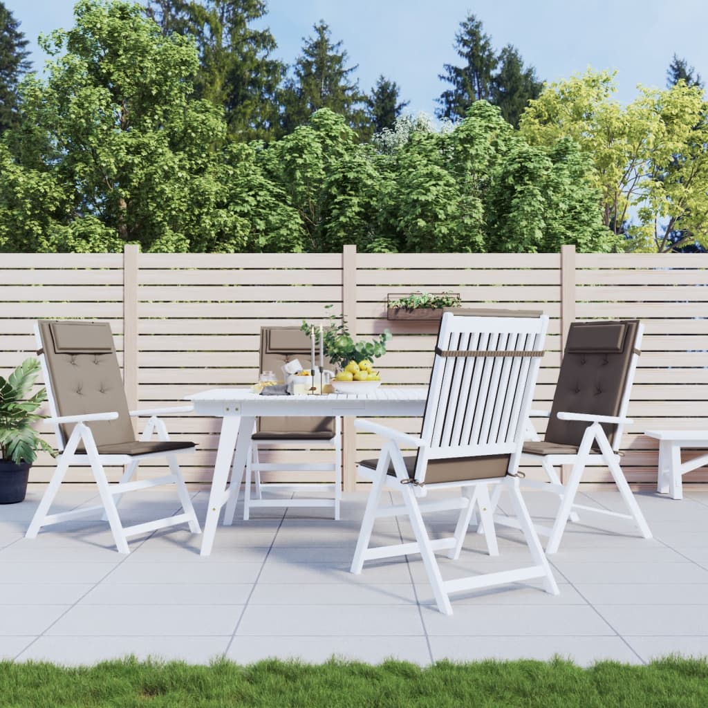 Stoelkussens 4 st hoge rug oxford stof taupe is nu te koop bij PeponiXL, paradijselijk wonen!