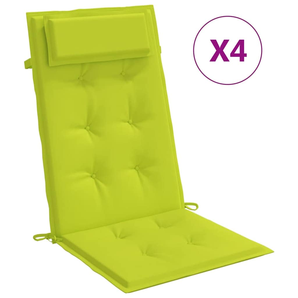 Stoelkussens 4 st hoge rug oxford stof heldergroen is nu te koop bij PeponiXL, paradijselijk wonen!