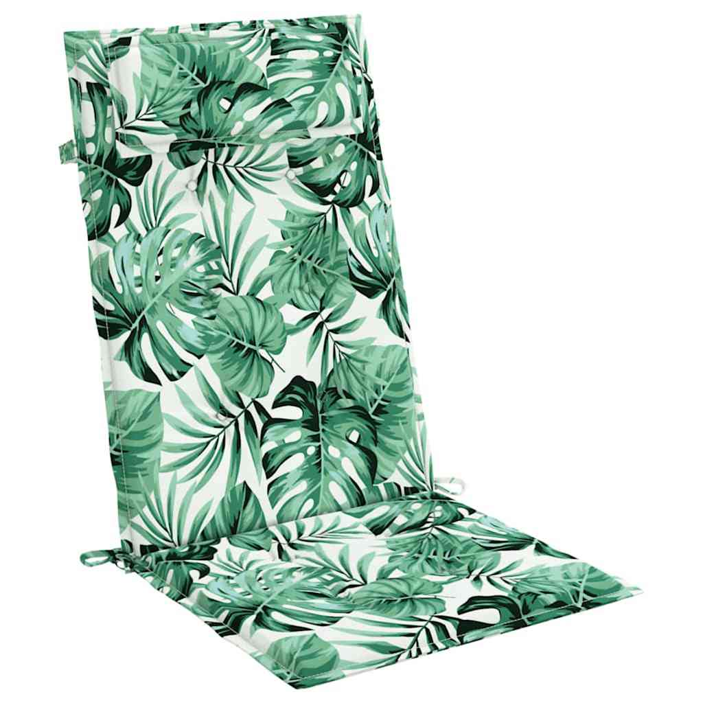 Stoelkussens 2 st hoge rug bladpatroon oxford stof is nu te koop bij PeponiXL, paradijselijk wonen!