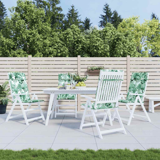 Stoelkussens 4 st hoge rug bladpatroon oxford stof is nu te koop bij PeponiXL, paradijselijk wonen!