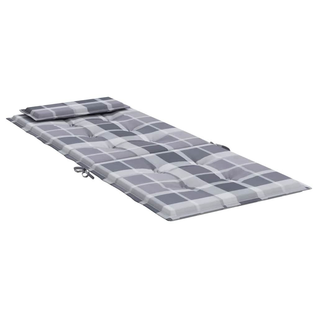 Stoelkussens 2 st hoge rug ruitpatroon oxford stof grijs is nu te koop bij PeponiXL, paradijselijk wonen!