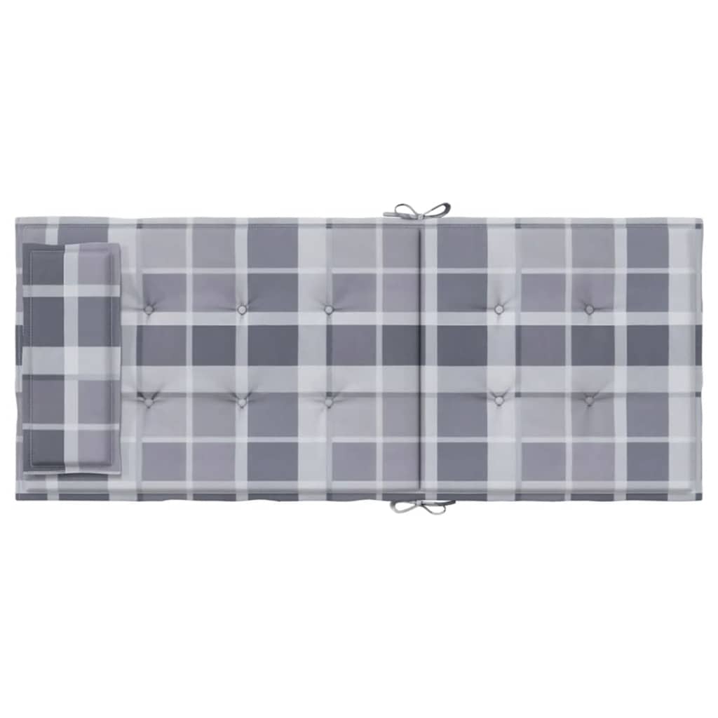 Stoelkussens 2 st hoge rug ruitpatroon oxford stof grijs is nu te koop bij PeponiXL, paradijselijk wonen!