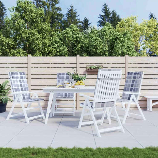 Stoelkussens 4 st hoge rug ruitpatroon oxford stof grijs is nu te koop bij PeponiXL, paradijselijk wonen!