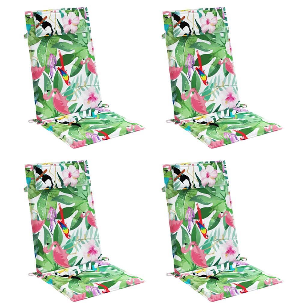 Stoelkussens 4 st hoge rug oxford stof meerkleurig is nu te koop bij PeponiXL, paradijselijk wonen!