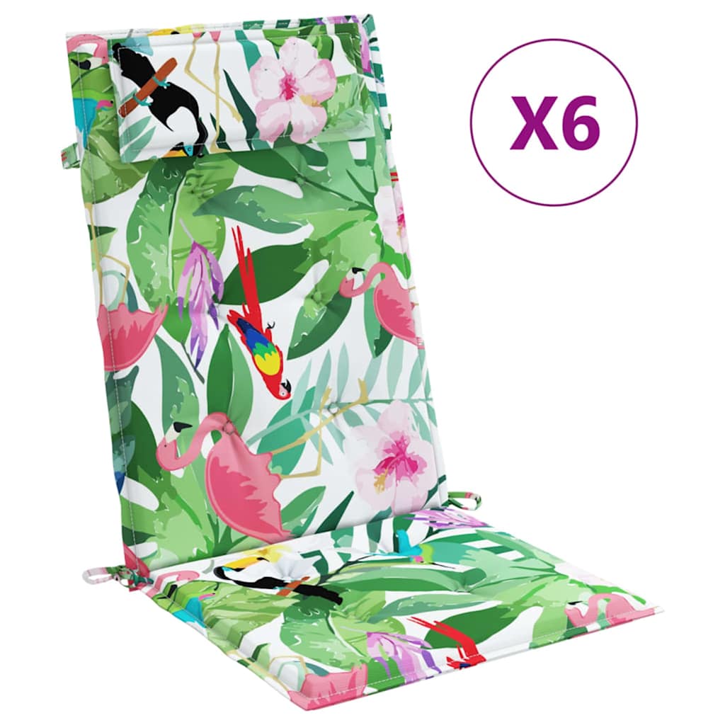 Stoelkussens 6 st hoge rug oxford stof meerkleurig is nu te koop bij PeponiXL, paradijselijk wonen!