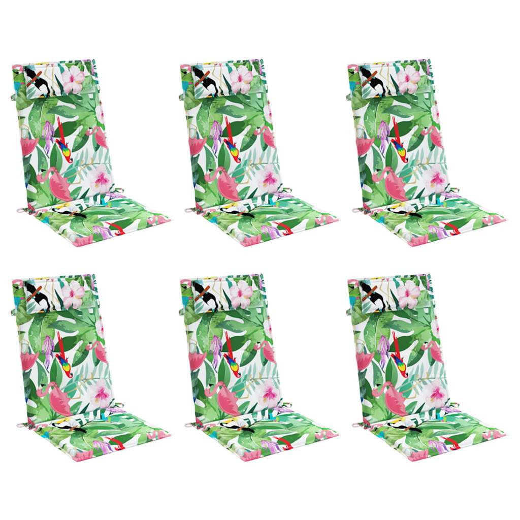 Stoelkussens 6 st hoge rug oxford stof meerkleurig is nu te koop bij PeponiXL, paradijselijk wonen!