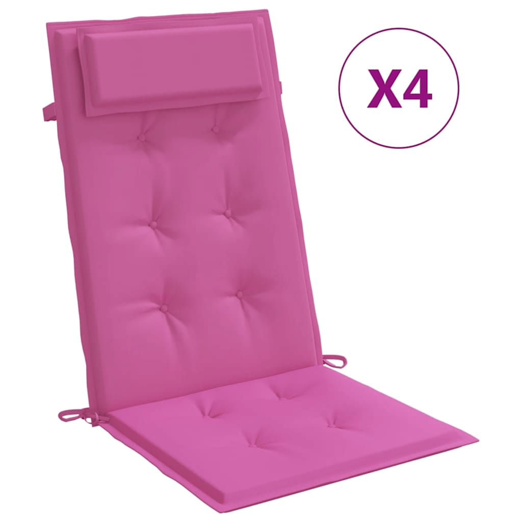 Stoelkussens 4 st hoge rug oxford stof roze is nu te koop bij PeponiXL, paradijselijk wonen!