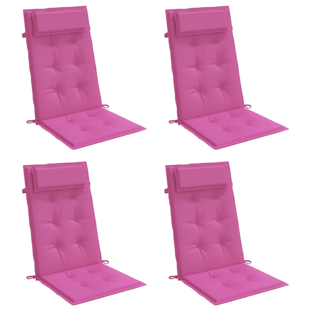 Stoelkussens 4 st hoge rug oxford stof roze is nu te koop bij PeponiXL, paradijselijk wonen!