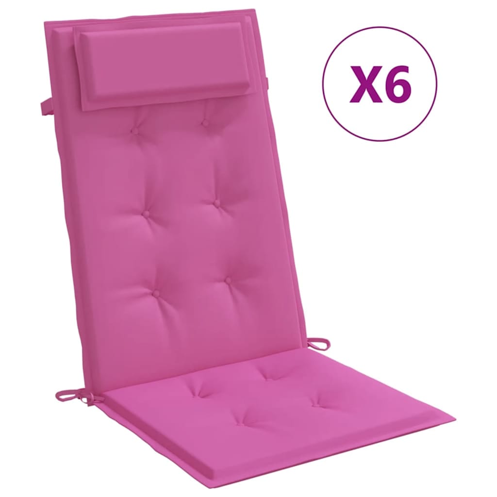 Stoelkussens 6 st hoge rug oxford stof roze is nu te koop bij PeponiXL, paradijselijk wonen!