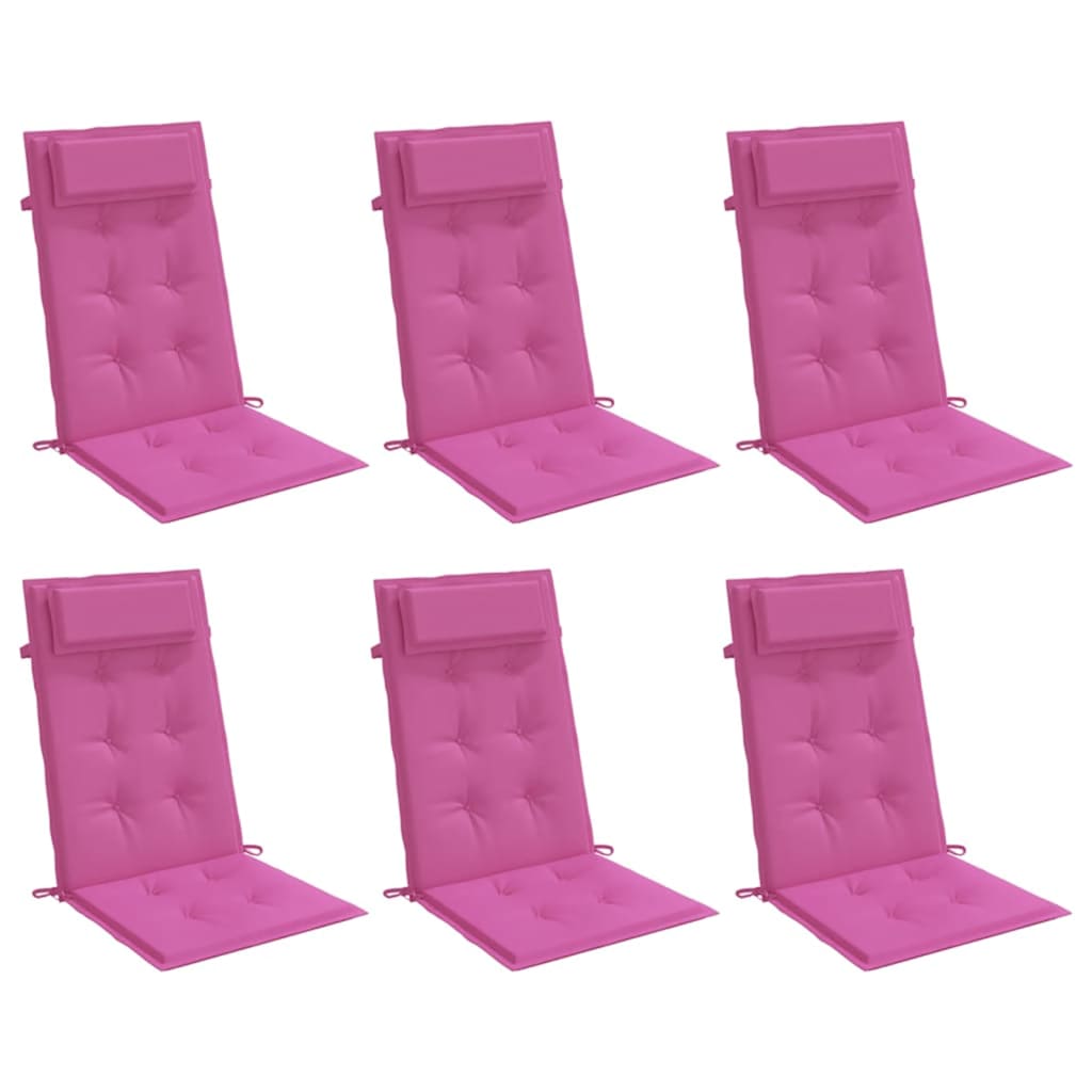 Stoelkussens 6 st hoge rug oxford stof roze is nu te koop bij PeponiXL, paradijselijk wonen!