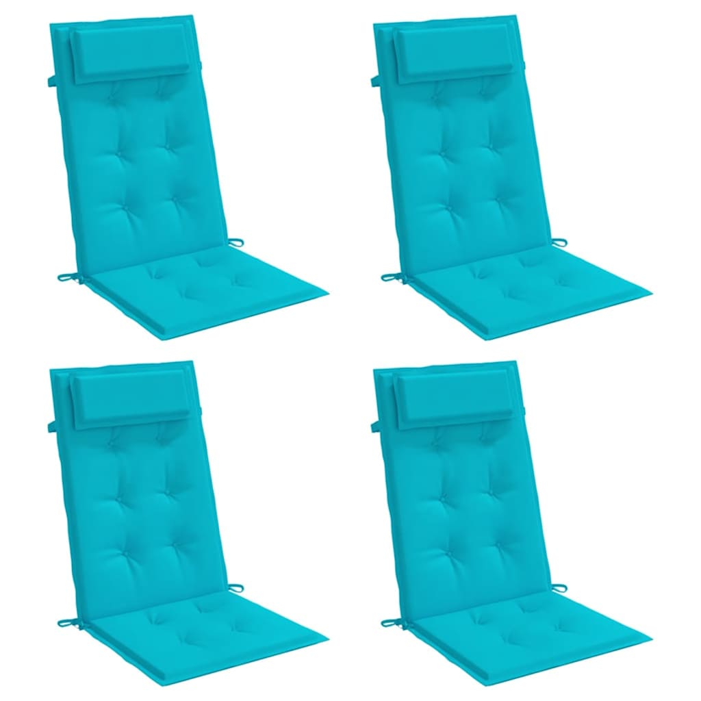 Stoelkussens 4 st hoge rug oxford stof turquoise is nu te koop bij PeponiXL, paradijselijk wonen!