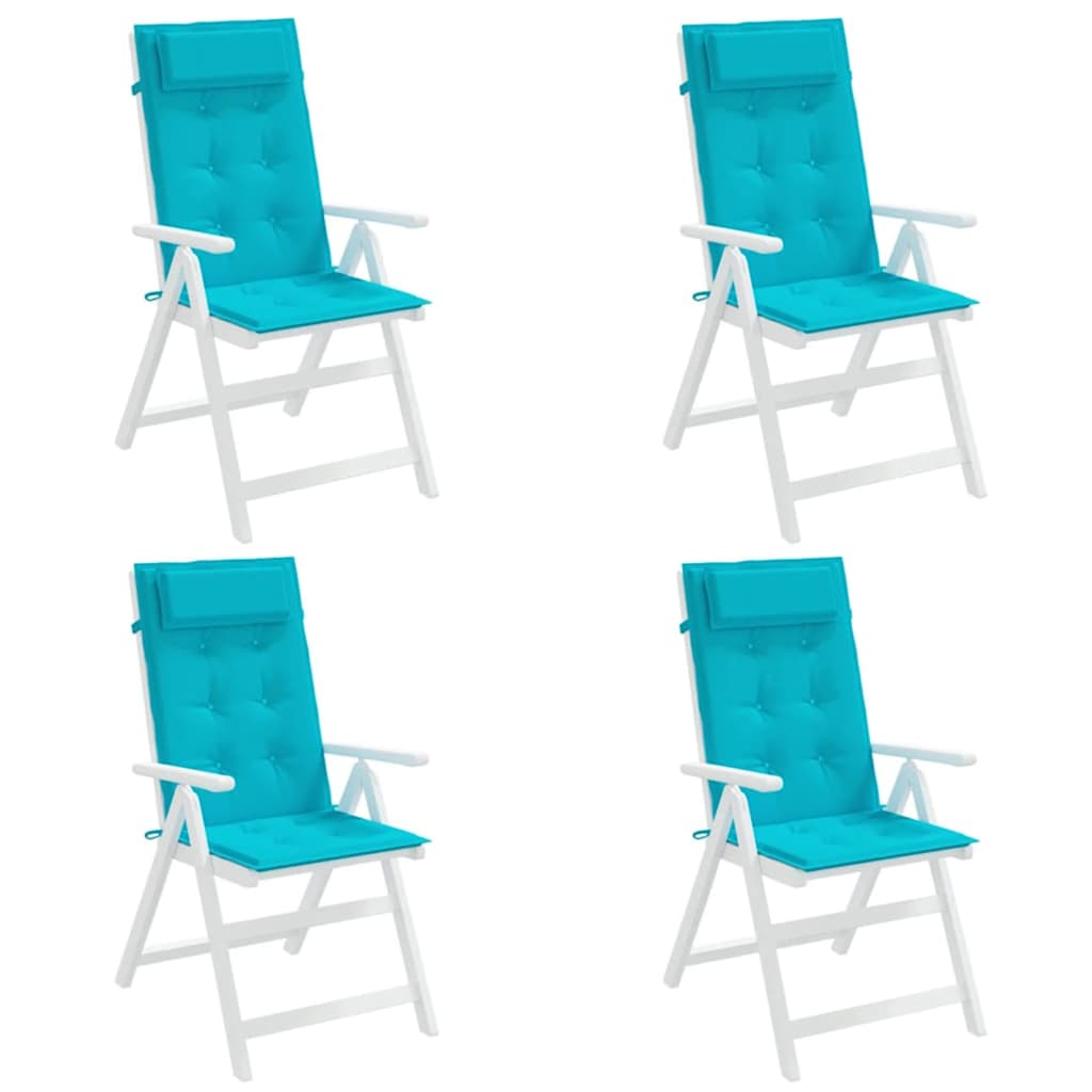 Stoelkussens 4 st hoge rug oxford stof turquoise is nu te koop bij PeponiXL, paradijselijk wonen!