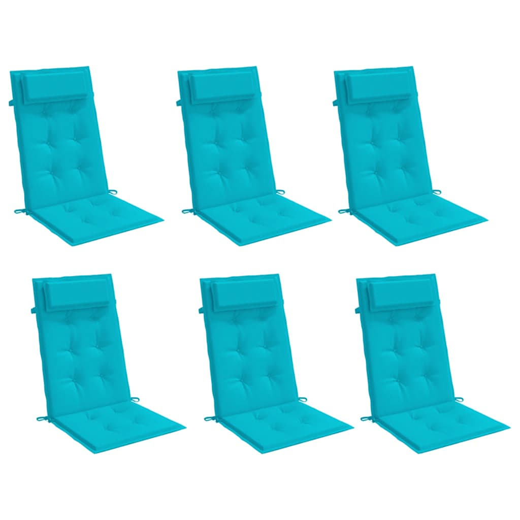 Stoelkussens 6 st hoge rug oxford stof turquoise is nu te koop bij PeponiXL, paradijselijk wonen!